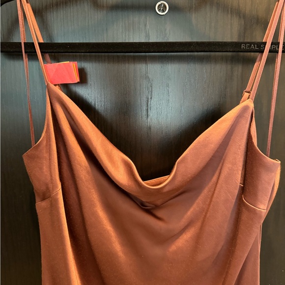 Express Satin Cowl Neck Midi Slip Dress - Picture 3 of 10